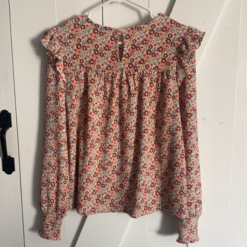 Loft Floral Smocked Ruffled Top - Picture 6 of 7